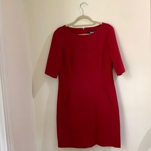 Red dress, size 10, slash front pockets